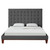 Gray Solid Wood Queen Tufted Upholstered Linen Bed