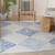 6' X 9' Blue And Gray Geometric Area Rug Polypropylene