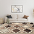 3' X 5' Ivory Brown And Black Quatrefoil Distressed Area Rug