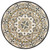 4' Round Gray And Ivory Floral Bloom Area Rug