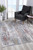 8' Gray and Ivory Abstract Power Loom Runner Rug