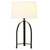 26" Black Metal Tripod Table Lamp With White Drum Shade