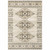 4' X 6' Ivory Grey Black And Ivory Southwestern Power Loom Stain Resistant Area Rug