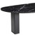 54" Black Genuine Marble and Wood Free Form Coffee Table