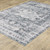 4' X 6' Navy Blue Ivory And Grey Oriental Printed Stain Resistant Non Skid Area Rug - 606114618423