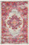 2' X 3' Ivory And Fuchsia Oriental Distressed Area Rug