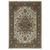 2' X 3' Ivory Beige Blue Orange Gold Green Grey And Rust Oriental Power Loom Stain Resistant Area Rug With Fringe