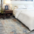 3' X 5' Ivory Abstract Power Loom Distressed Non Skid Area Rug