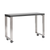 39" Gray and Silver Wood and Stainless Steel Rolling Sled Writing Desk