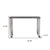 39" Gray and Silver Wood and Stainless Steel Rolling Sled Writing Desk