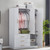 74" White Four Door Three Drawer Combo Dresser