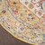 4' Yellow And Ivory Medallion Round Rug