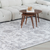 5' X 8' Beige and Gray Floral Distressed Area Rug
