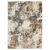 3' X 5' Beige And Gray Abstract Area Rug With Fringe