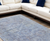 8' X 10' Blue and Ivory Abstract Hand Woven Distressed Area Rug With Fringe