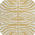 8' Gold And Ivory Round Animal Print Washable Indoor Outdoor Area Rug
