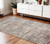 4' X 6' Gray Ivory And Brick Red Abstract Area Rug With Fringe