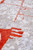 7' X 9' Red and White Abstract Non Skid Area Rug