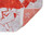 7' X 9' Red and White Abstract Non Skid Area Rug