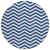 8' Navy Blue And Ivory Round Chevron Washable Indoor Outdoor Area Rug