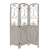 68" Beige Metal And Wood Folding Three Panel Screen Room Divider