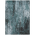 9' X 12' Teal Blue Gray And Ivory Abstract Washable Indoor Outdoor Area Rug