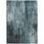 9' X 12' Teal Blue Gray And Ivory Abstract Washable Indoor Outdoor Area Rug