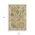 5' X 8' Beige Light Blue And Tan Oriental Area Rug With Fringe