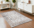 4' X 6' Ivory and Gray Floral Distressed Non Skid Area Rug