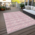 8' X 10' Pink Ivory And Gray Geometric Washable Indoor Outdoor Area Rug