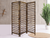 72" Brown Folding Three Panel Screen Room Divider