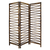72" Brown Folding Three Panel Screen Room Divider