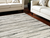 8' X 10' Ivory Black and Gray Abstract Non Skid Area Rug