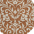 8' Brown And Beige Round Floral Washable Indoor Outdoor Area Rug
