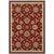 2' X 4' Red Black Blue Ivory Green And Salmon Oriental Power Loom Stain Resistant Area Rug