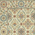 3' X 5' Ivory Blue And Burnt Orange Oriental Area Rug With Fringe