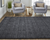 5' X 8' Black Wool Hand Woven Area Rug
