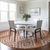 8' Salmon And Ivory Round Geometric Washable Indoor Outdoor Area Rug