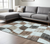 7' X 10' Beige Brown and Gray Checkered Area Rug