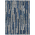 8' X 10' Navy Blue And Denim Blue Striped Washable Indoor Outdoor Area Rug