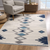 2' X 5' Blue and Ivory Southwestern Area Rug