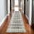 8' Gray And Ivory Oriental Distressed Runner Rug