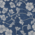 9' X 12' Navy Blue And Gray Floral Washable Indoor Outdoor Area Rug