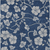 9' X 12' Navy Blue And Gray Floral Washable Indoor Outdoor Area Rug
