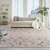 9' X 12' Pink Gray and Blue Floral Area Rug