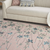 9' X 12' Pink Gray and Blue Floral Area Rug