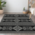 9' X 12' Black And Ivory Southwestern Washable Indoor Outdoor Area Rug