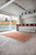 8' Orange Round Abstract Non Skid Area Rug