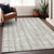 8' X 10' Taupe And Beige Striped Washable Indoor Outdoor Area Rug