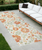 2' X 8' Ivory Green and Orange Floral Stain Resistant Indoor Outdoor Runner Rug